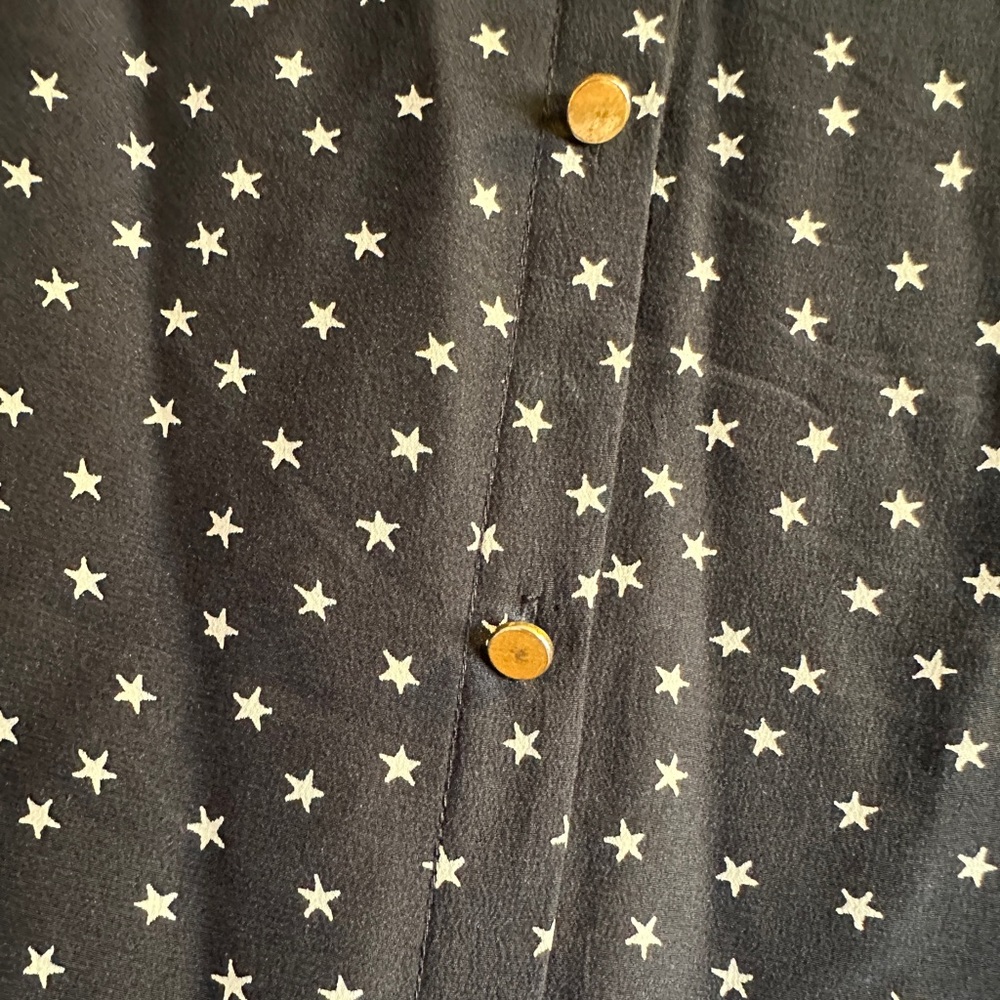 Madewell Black Star Print Long Sleeve Dress - Picture 7 of 7
